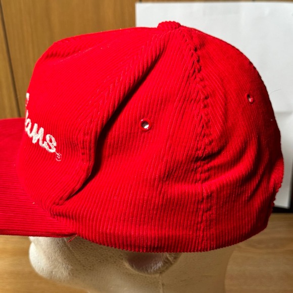 Vintage Bob‎ Evans Corduroy Hat Red Trucker Snapback - Picture 3 of 6
